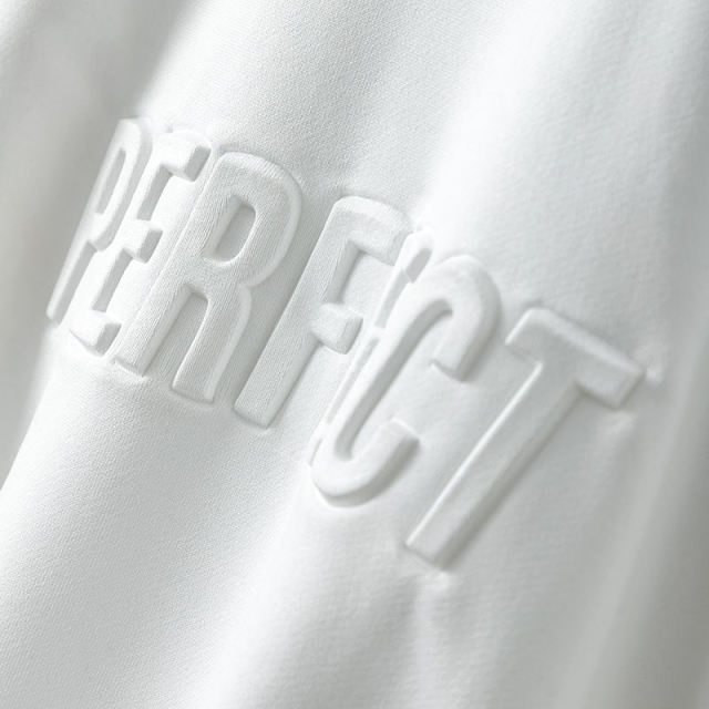 Lanwo High Quality Heavy Men'S Hoodies & Sweatshirts 100% Cotton Street Style Custom Oversized Crewneck Men Embossed Sweatshirt