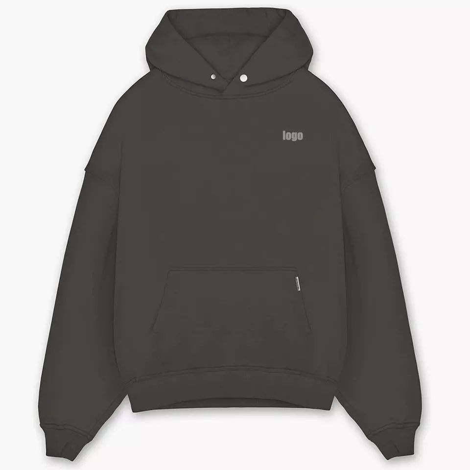 Lanwo High Quality Cropped Hoodie Men 400 500 gsm Heavy Weight Unisex Pullover Hoodie Heavyweight Oversized Hoodie