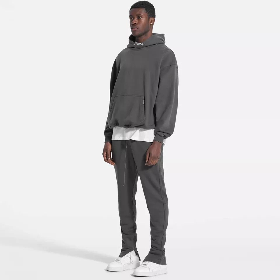 Lanwo High Quality Cropped Hoodie Men 400 500 gsm Heavy Weight Unisex Pullover Hoodie Heavyweight Oversized Hoodie