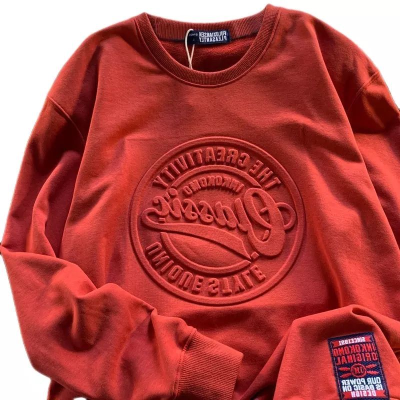Lanwo 80% Cotton 20% Polyester Hoodie For Men Oversize Plain Custom Crewneck 3d Embossed Graphic Men'S Hoodies & Sweatshirts