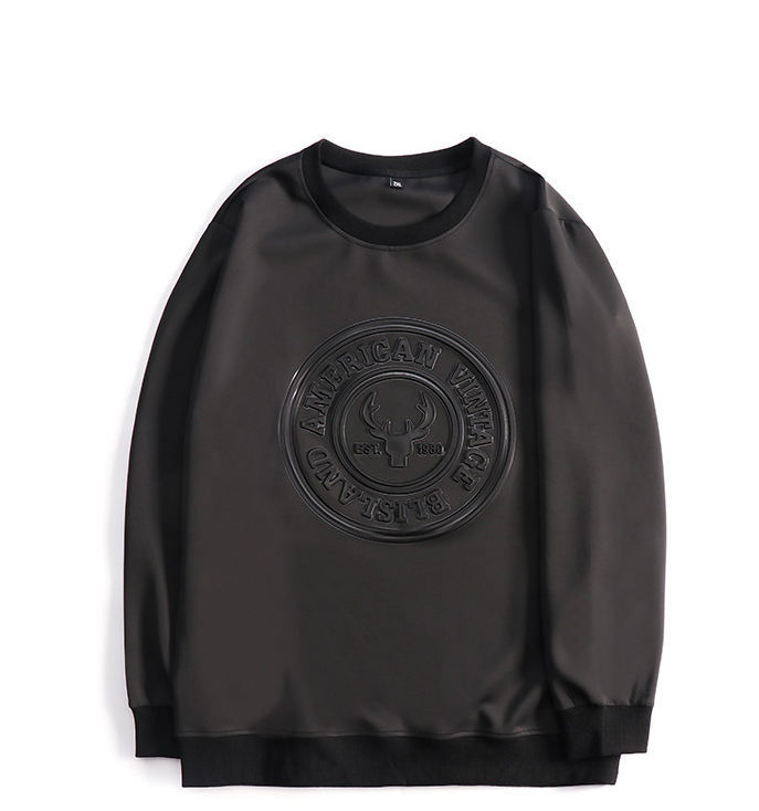 Lightweight Crew Neck Emboss Sweatshirt Soft Men'S Cotton Plain Bulk Streetwear Pullover Custom 3d Embossed Hoodies Sweatshirts