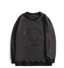 Lightweight Crew Neck Emboss Sweatshirt Soft Men'S Cotton Plain Bulk Streetwear Pullover Custom 3d Embossed Hoodies Sweatshirts
