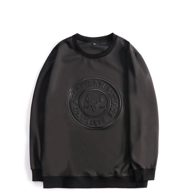 Lightweight Crew Neck Emboss Sweatshirt Soft Men'S Cotton Plain Bulk Streetwear Pullover Custom 3d Embossed Hoodies Sweatshirts