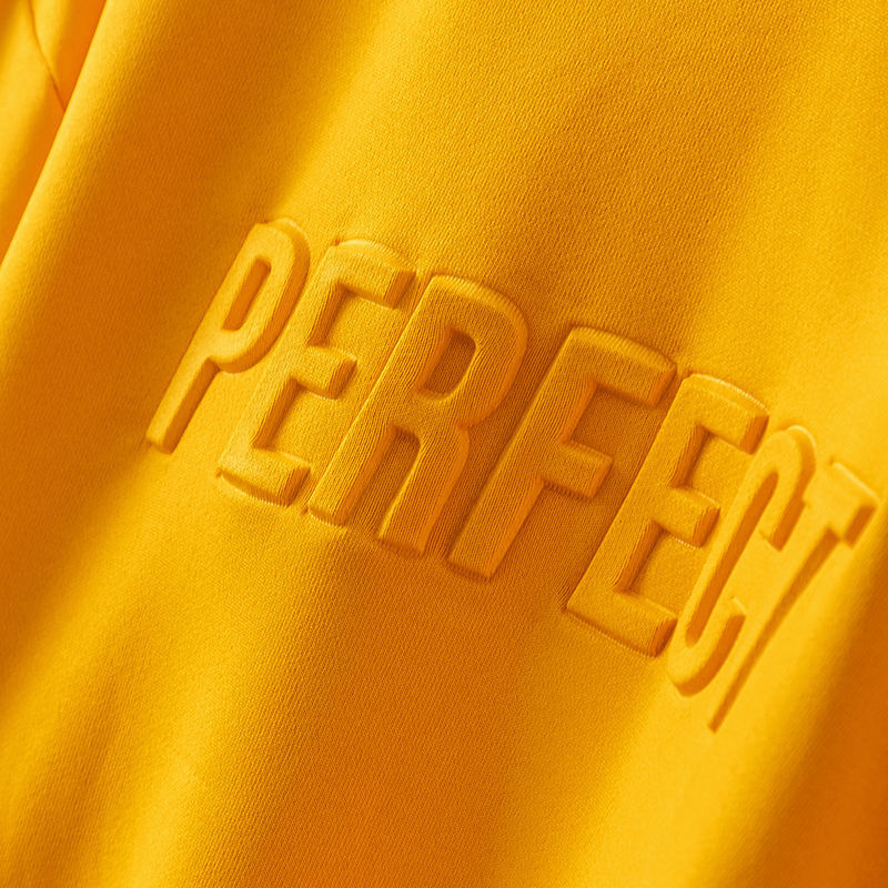 Lanwo High Quality Heavy Men'S Hoodies & Sweatshirts 100% Cotton Street Style Custom Oversized Crewneck Men Embossed Sweatshirt