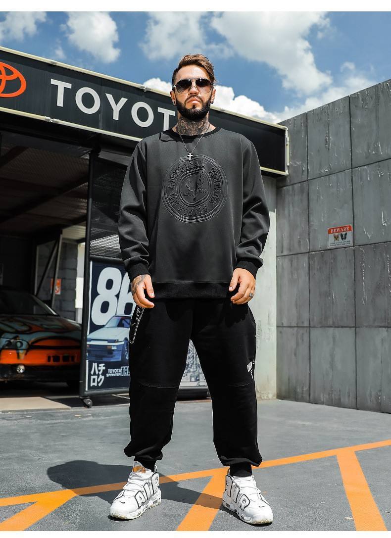 Lightweight Crew Neck Emboss Sweatshirt Soft Men'S Cotton Plain Bulk Streetwear Pullover Custom 3d Embossed Hoodies Sweatshirts