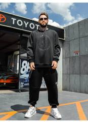 Lightweight Crew Neck Emboss Sweatshirt Soft Men'S Cotton Plain Bulk Streetwear Pullover Custom 3d Embossed Hoodies Sweatshirts