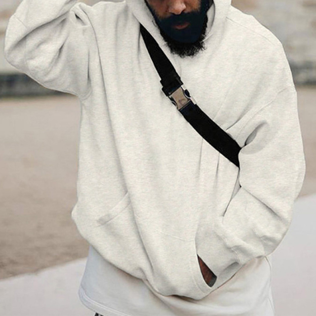 White Hoodie New Design Streetwear Customizable Men's Two Tone Hoodie