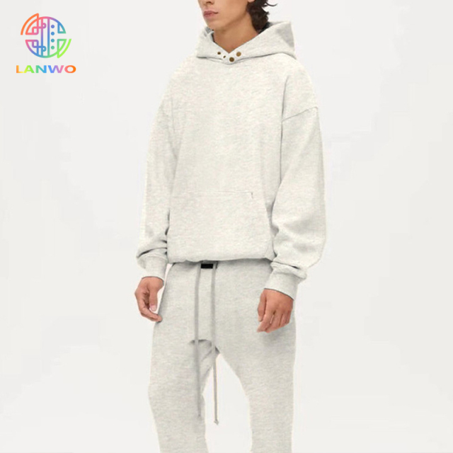 White Hoodie New Design Streetwear Customizable Men's Two Tone Hoodie