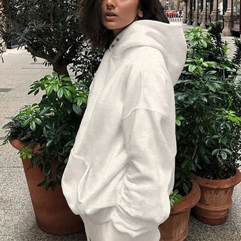 White Hoodie New Design Streetwear Customizable Men's Two Tone Hoodie