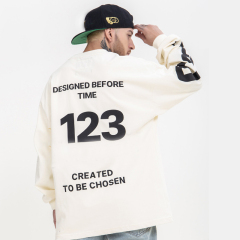 High Street Kids Letter Print Round Neck Loose Long Sleeve Tee