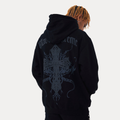 Street Letter Faith Vintage Fleece Cardigan Zip Hooded Sweatshirt