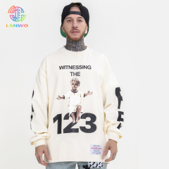 High Street Kids Letter Print Round Neck Loose Long Sleeve Tee