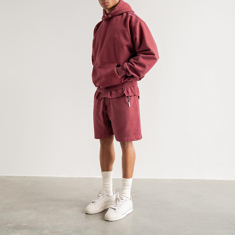 Padded men's and women's solid colour sweatshirt hoodie set