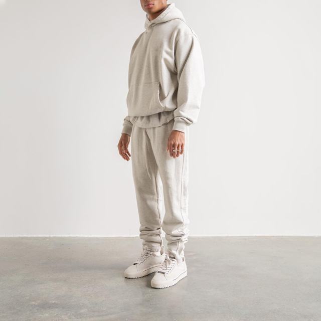 Sports Suit Spring Autumn Round Neck Casual Fashion Drop Shoulder Sweatshirt Two Piece Set