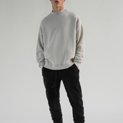 Solid colour high street crew neck sweatshirt men and women couples loose sweatshirt