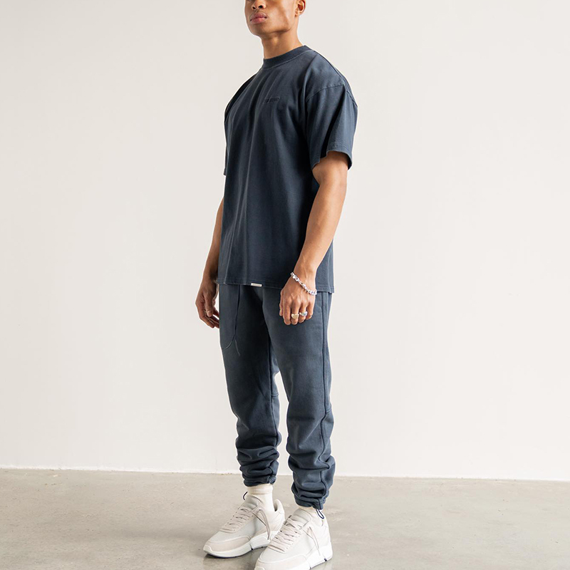 Heavyweight plus size men's sweatshirt high street drop shoulder long sleeve solid colour casual hoodie blank