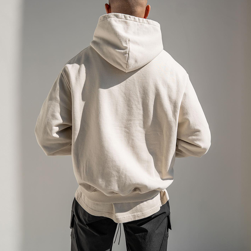 Solid colour zip up hooded sweatshirt tide high street washed out vintage jacket