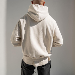 Solid colour zip up hooded sweatshirt tide high street washed out vintage jacket