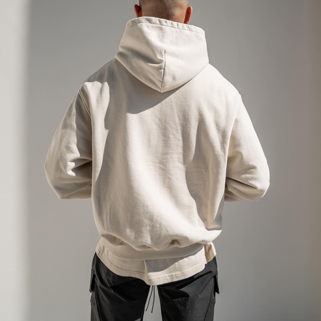 Solid colour zip up hooded sweatshirt tide high street washed out vintage jacket