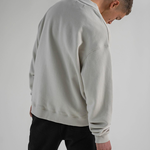 Solid colour high street crew neck sweatshirt men and women couples loose sweatshirt