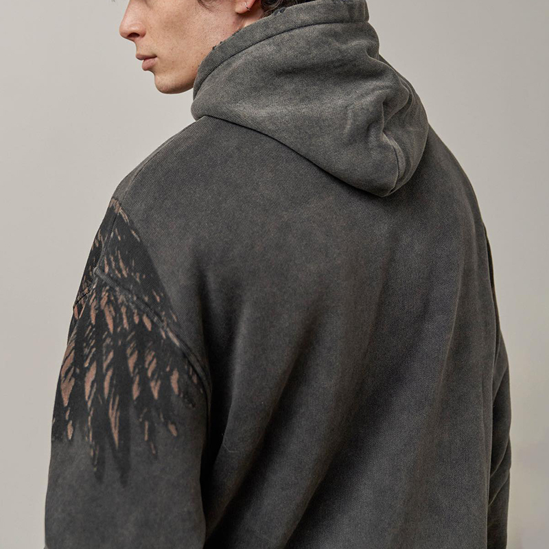 Eagle dog eagle print sweatshirt high street vintage do-over hoodie jacket