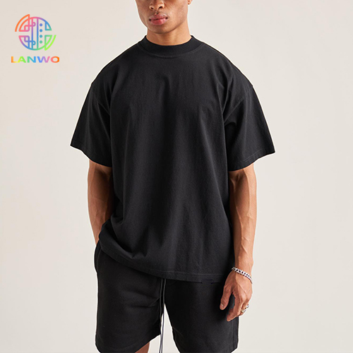 Men's Small Neckline Loose Tee Color Hipster West Coast Bottom Shirt Street Short Sleeve