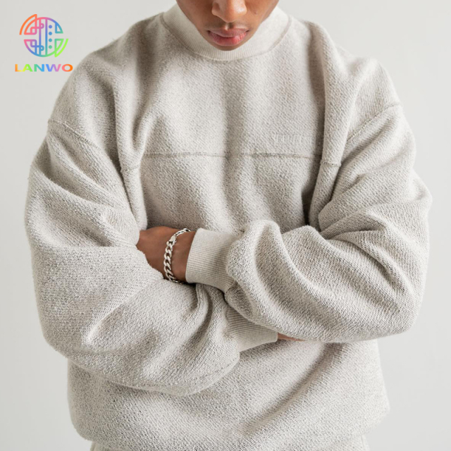 Jacquard sweatshirt men's round neck casual simple and versatile sportswear