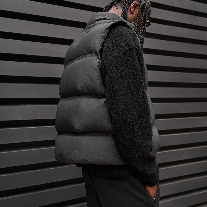 Down vest men's light luxury stand-up collar large size down jacket solid colour down waistcoat men