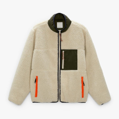 Oem High Quality Winter Zip Custom Logo Oversized Men Fleece Sherpa Jacket