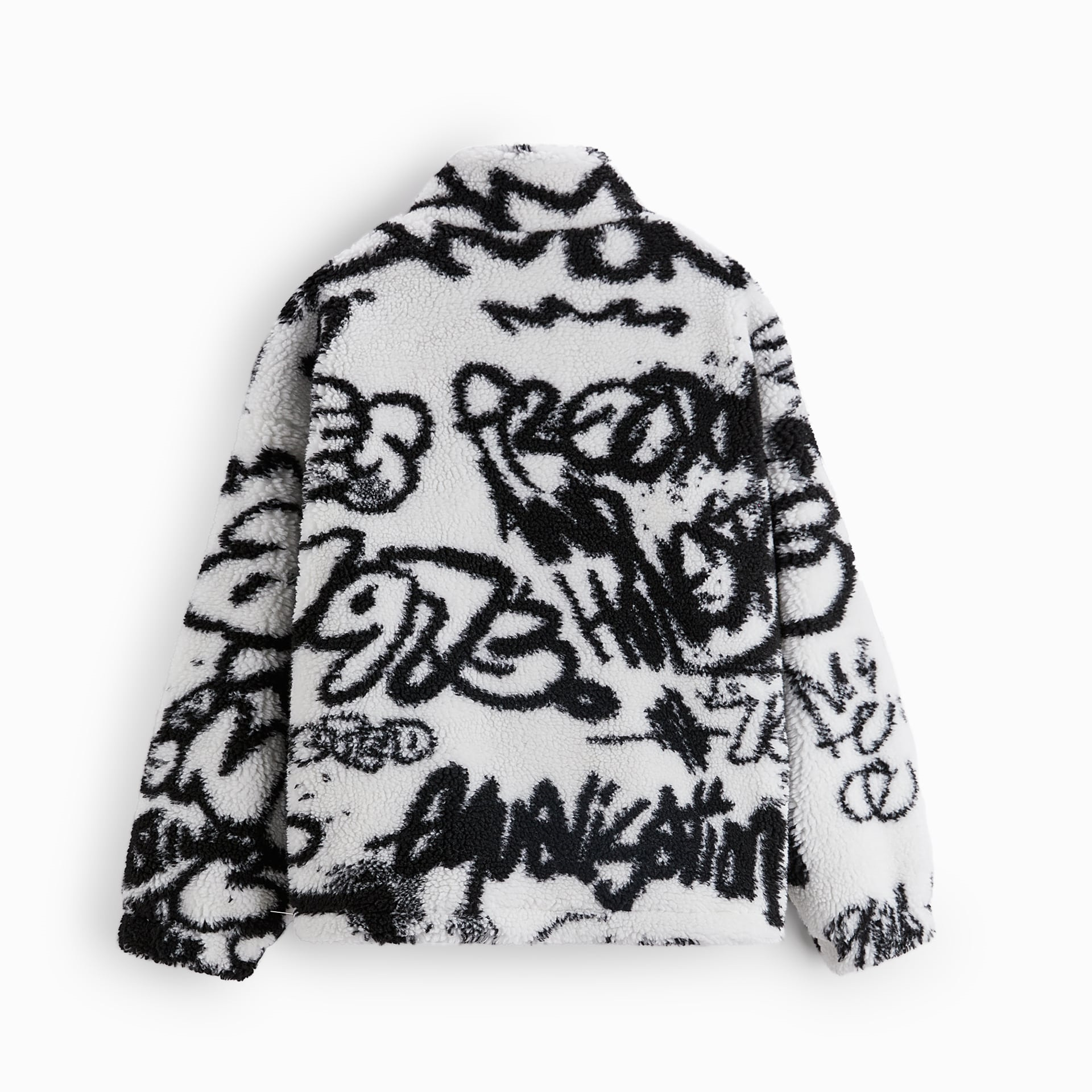 Men's Printed Fleece Loose Standing Collar Jacket Jacket