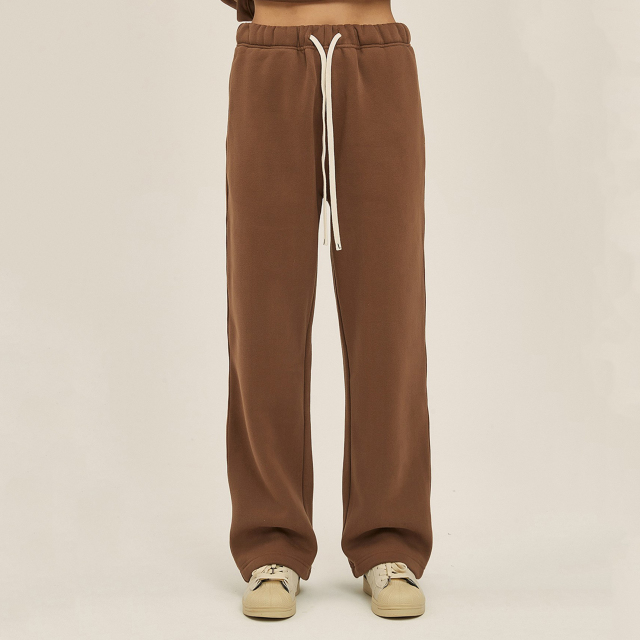 370g Thick Straight Plus Velvet Solid Color Men's Sweatpants Loose Sports Casual Trousers For Men