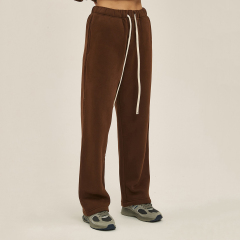 400gms Thick Straight Plus Velvet Solid Color Men's Sweatpants Loose Sports Casual Trousers For Men