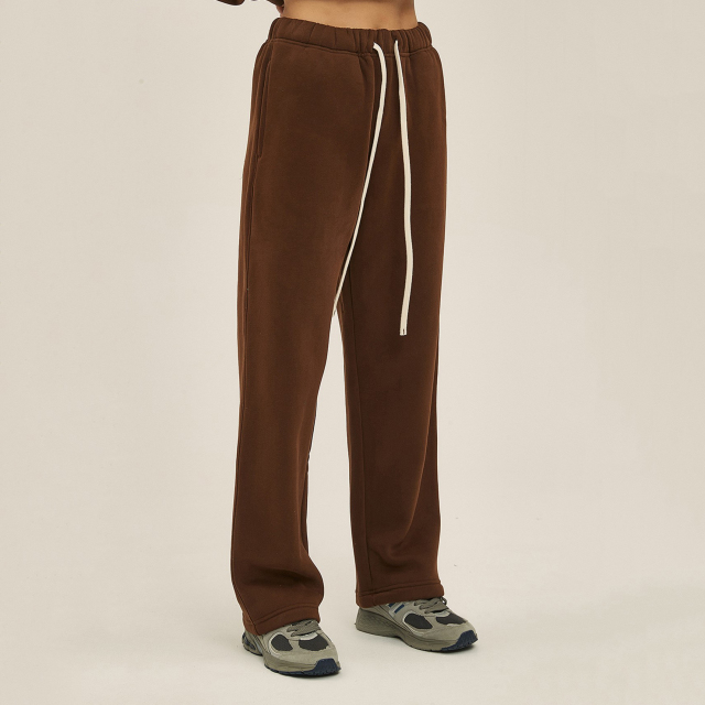 400gms Thick Straight Plus Velvet Solid Color Men's Sweatpants Loose Sports Casual Trousers For Men