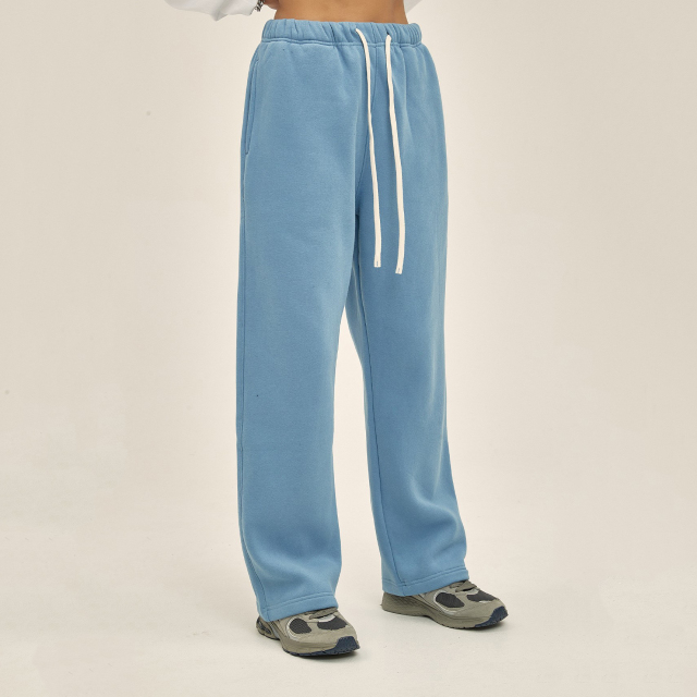 370g Thick Straight Plus Velvet Solid Color Men's Sweatpants Loose Sports Casual Trousers For Men