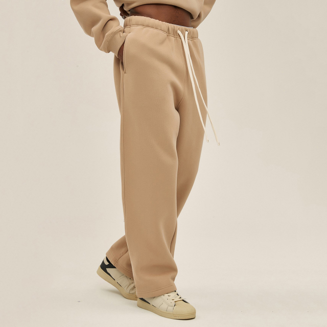 400gms Thick Straight Plus Velvet Solid Color Men's Sweatpants Loose Sports Casual Trousers For Men