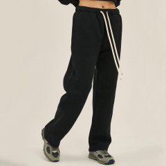 370g Thick Straight Plus Velvet Solid Color Men's Sweatpants Loose Sports Casual Trousers For Men