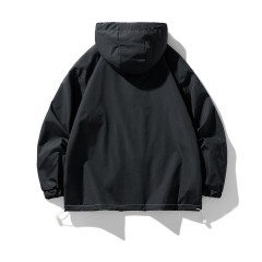 LANWO new men's loose jacket stand-up collar men's workwear jacket