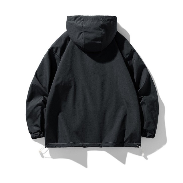 LANWO new men's loose jacket stand-up collar men's workwear jacket
