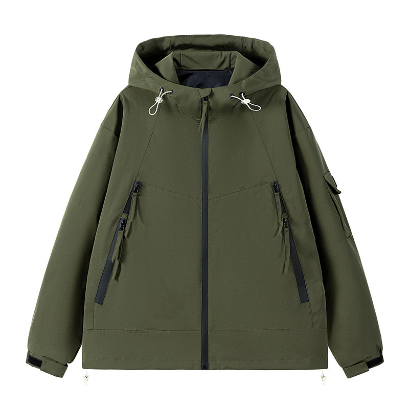 LANWO new men's jackets plus size coat fashion hooded men's clothing
