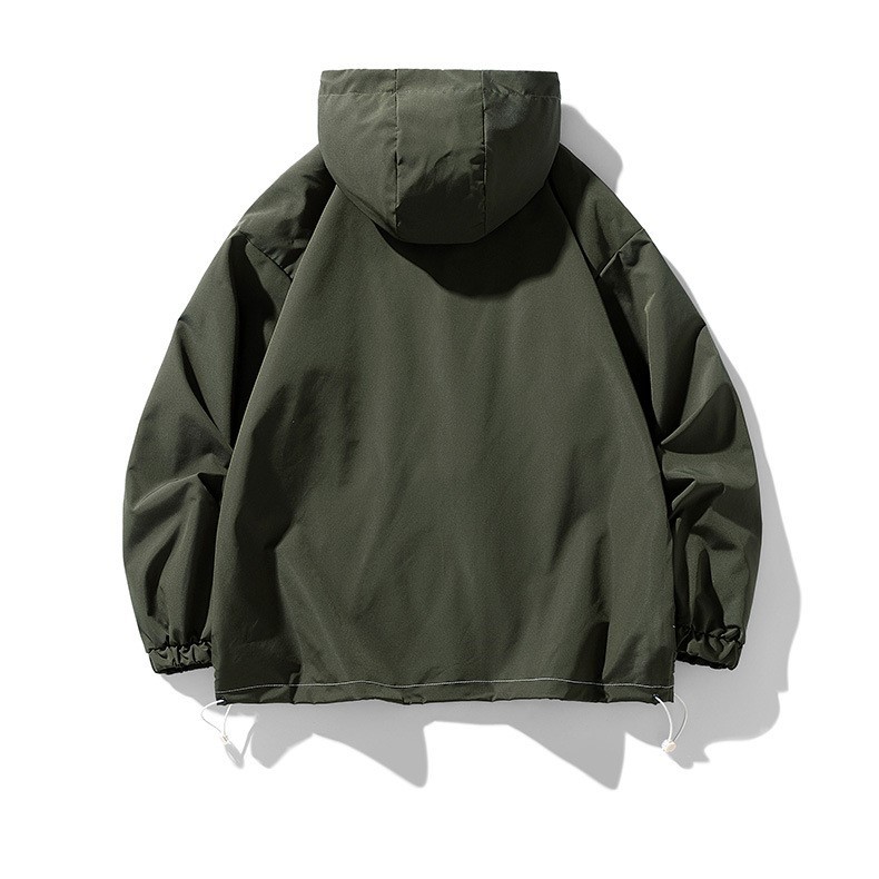 LANWO new men's loose jacket stand-up collar men's workwear jacket