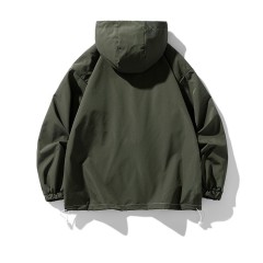 LANWO new men's loose jacket stand-up collar men's workwear jacket