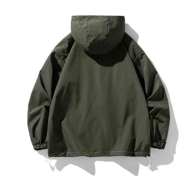 LANWO new men's loose jacket stand-up collar men's workwear jacket