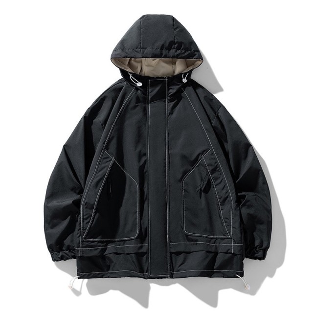 LANWO new men's loose jacket stand-up collar men's workwear jacket