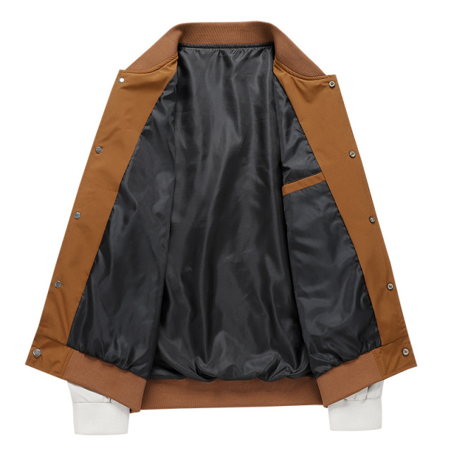 New Men's Coat Loose Colorblocking Tops Streetwear Casual Baseball Jacket
