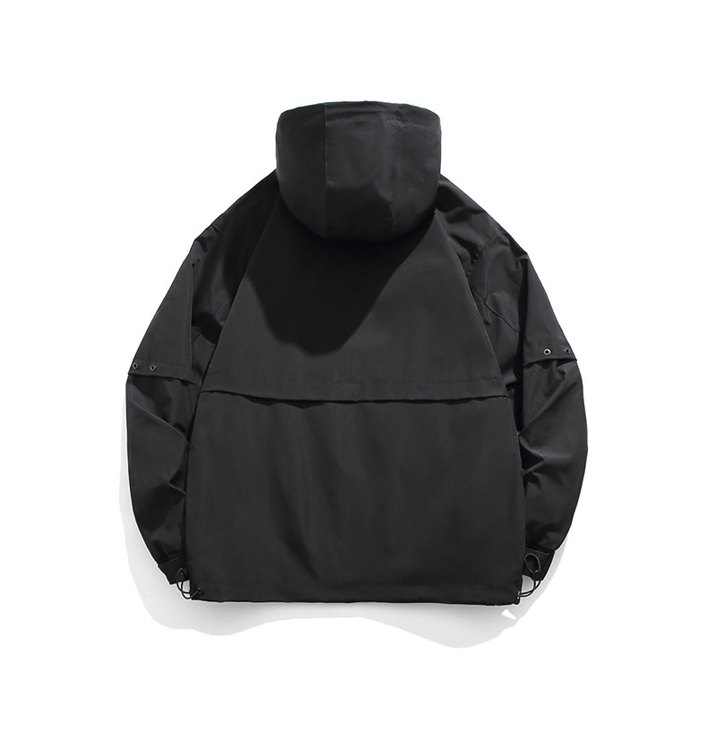 LANWO new retro hooded men's outdoor work jacket jacket