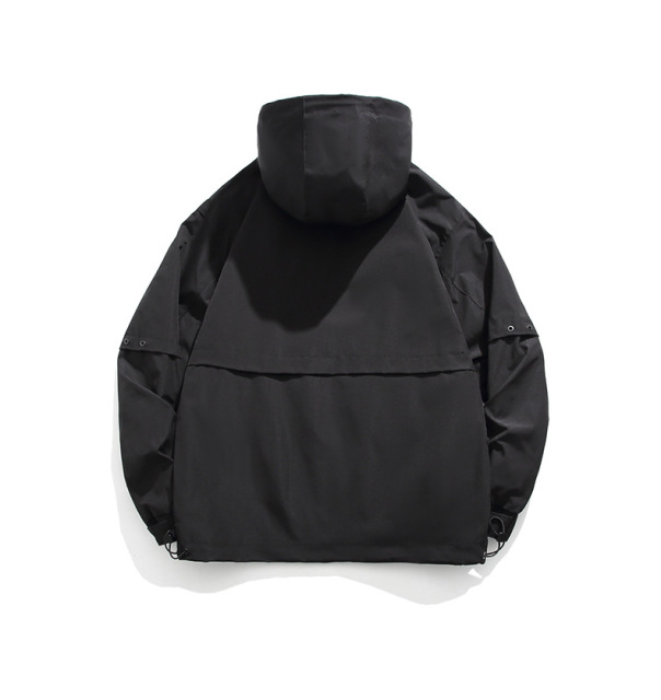 LANWO new retro hooded men's outdoor work jacket jacket