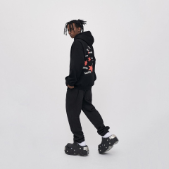 LANWO custom streetwear french terry pullover hoodie printing heavy weight 400 gsm hoodie unisex