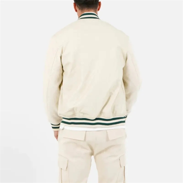 Oem Custom Patch Embroidery Leather Sleeve Vintage Letterman Varsity Jacket For Men