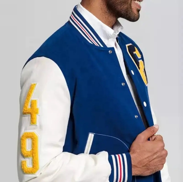 Custom Logo College Chenille Embroidery Patch Pu Leather Sleeve Wool Polyester Vintage Letterman Baseball Jacket For Men