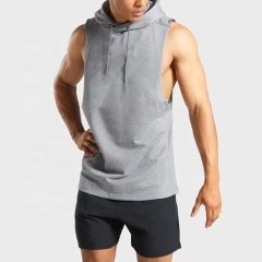 Customize Summer Style Cotton/spandex Fitness Gym Sleeveless Hoodies For Men